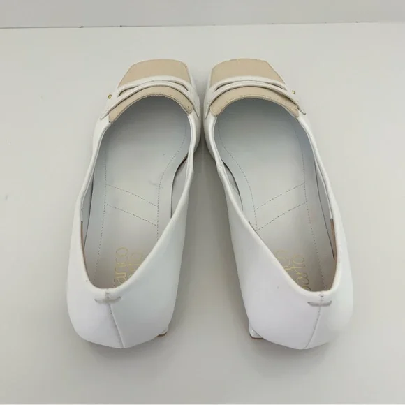 Franco Sarto White and Tan Flats with Bow Detail - Picture 8 of 12